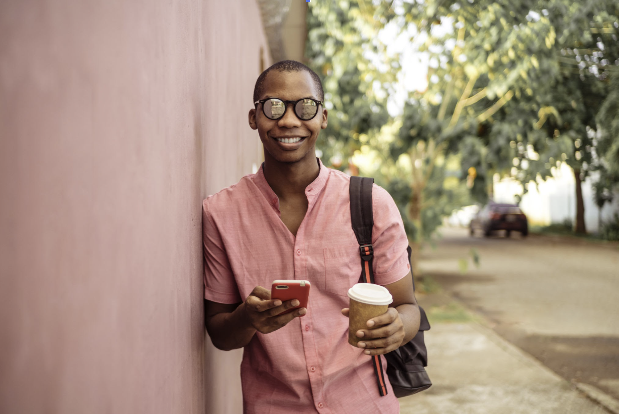 Man using mobile app